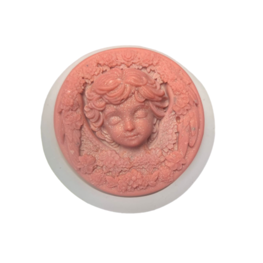 Molde silicón vela cara angel