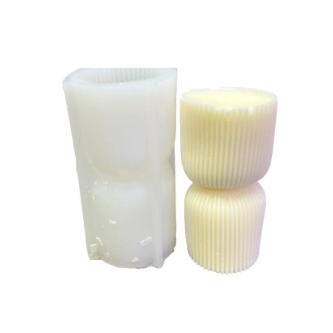 Molde silicon vela cilindro columna lineas