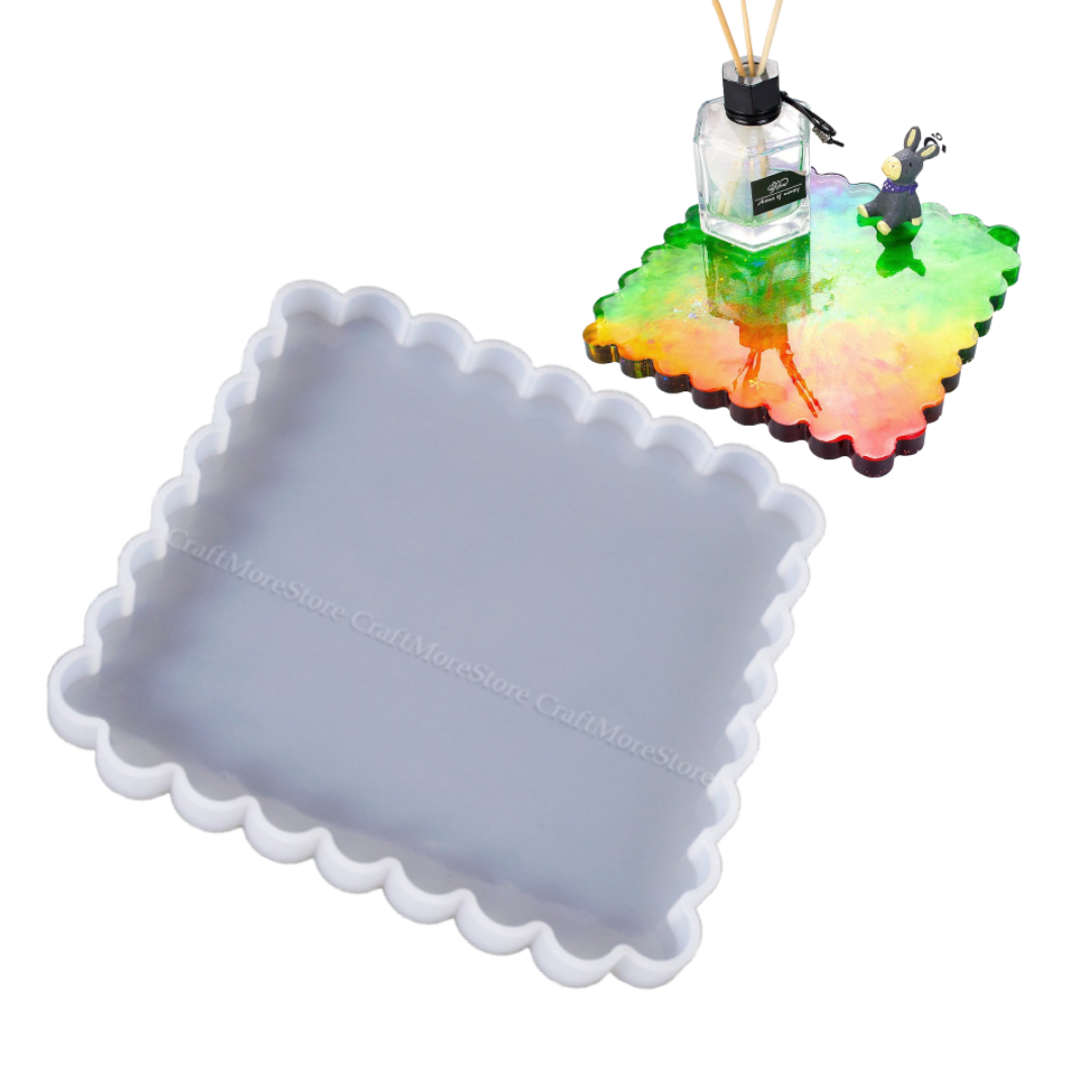 Molde silicón resina Cuadrado Ondas