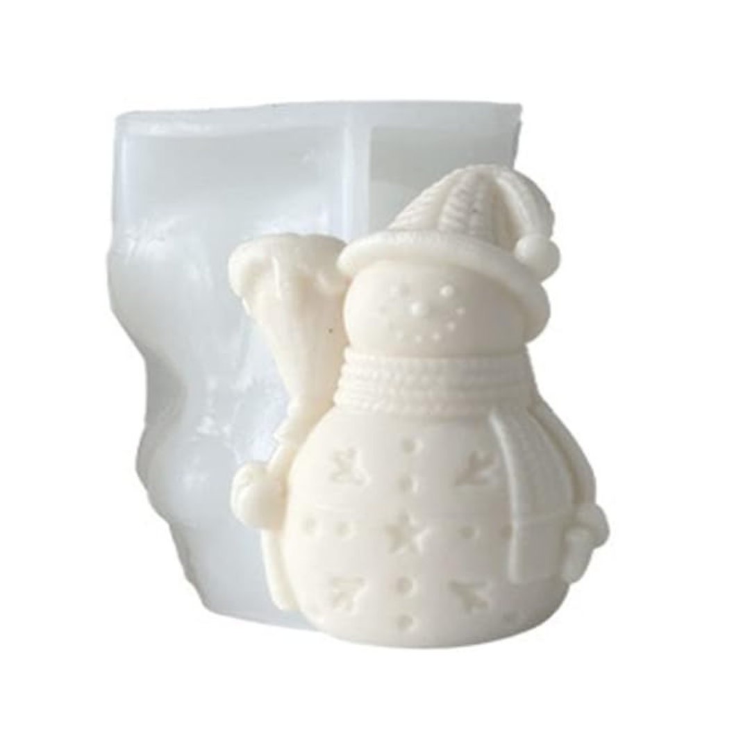 Molde silicón vela muñeco nieve escobita