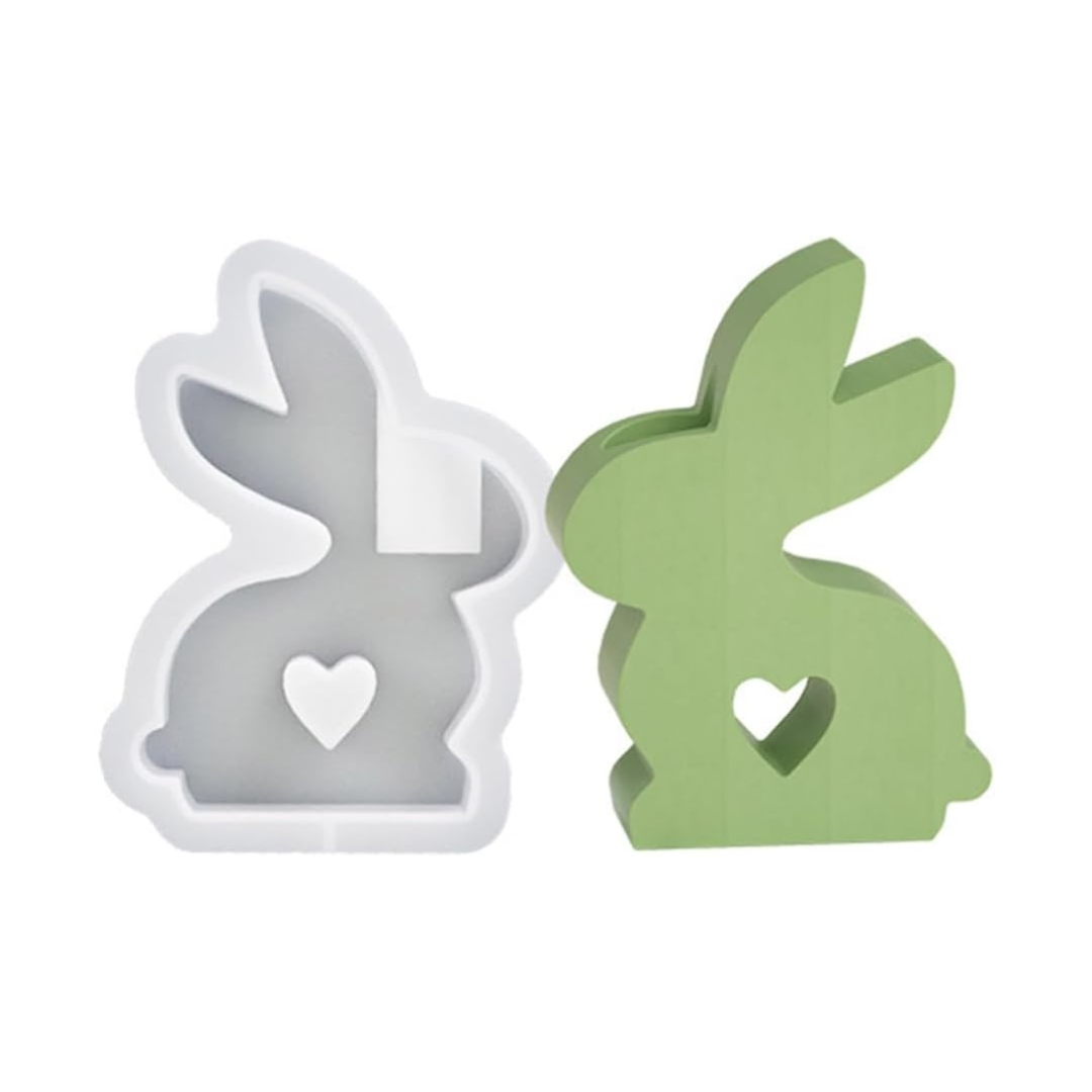 Molde silicón resina Vela conejo corazon