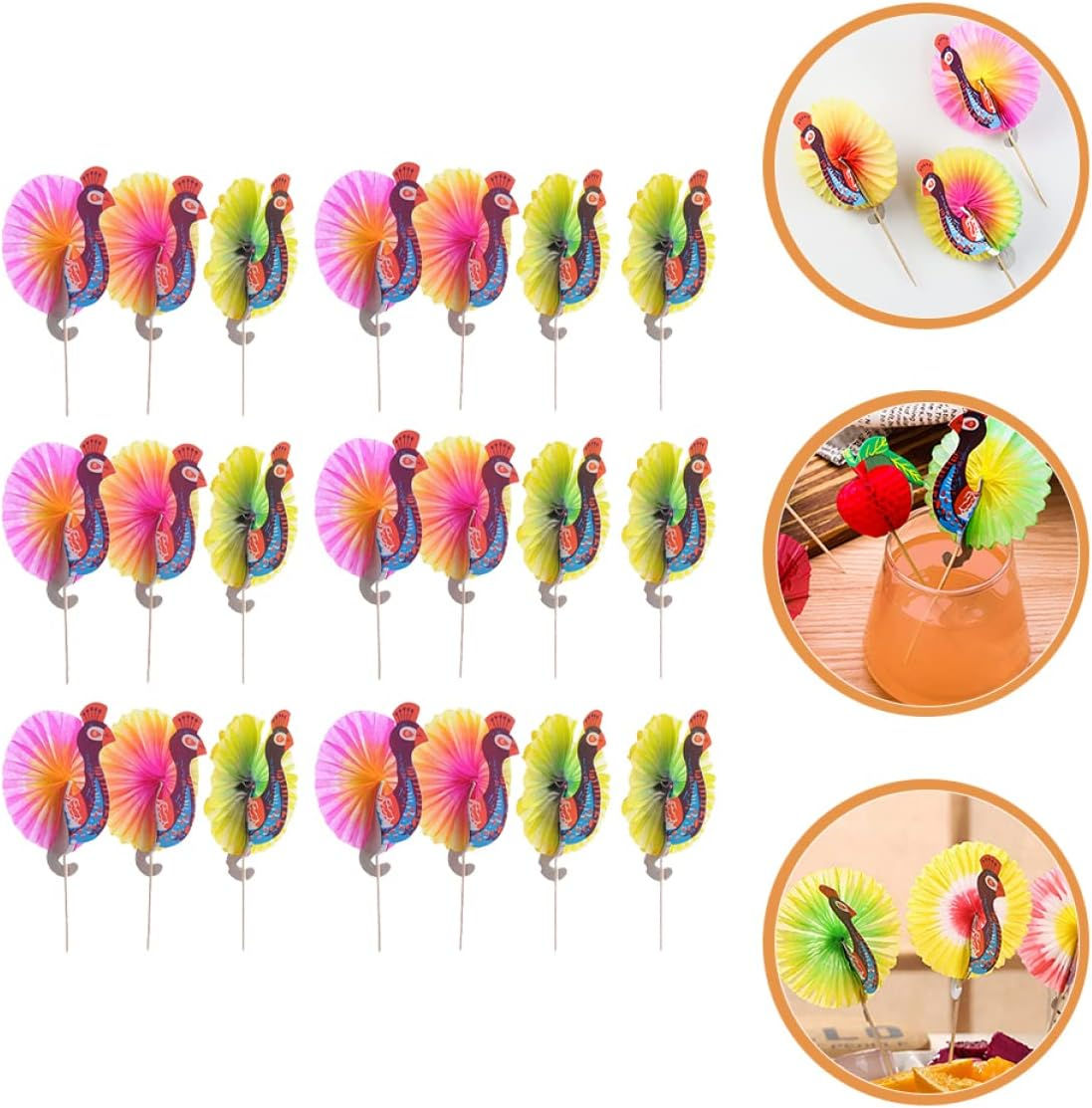 Palitos pavo real 25pcs