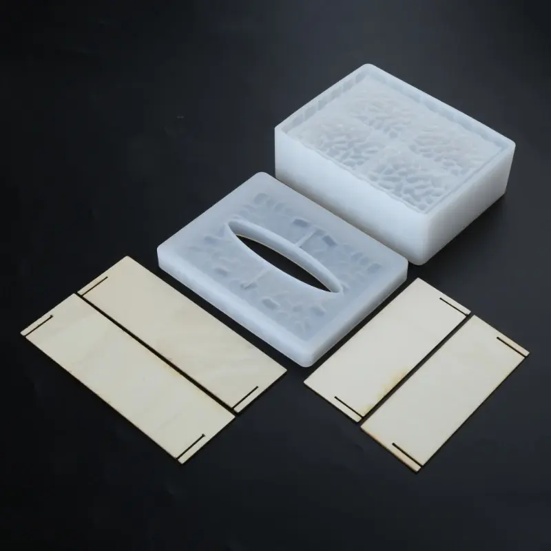 Miniatura: Molde silicón resina Porta servilletas rectangular