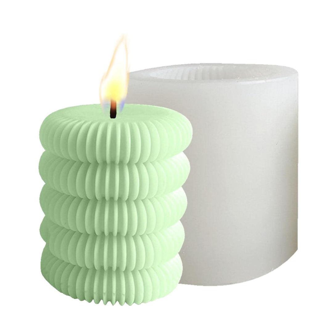 Molde silicón vela pilar líneas