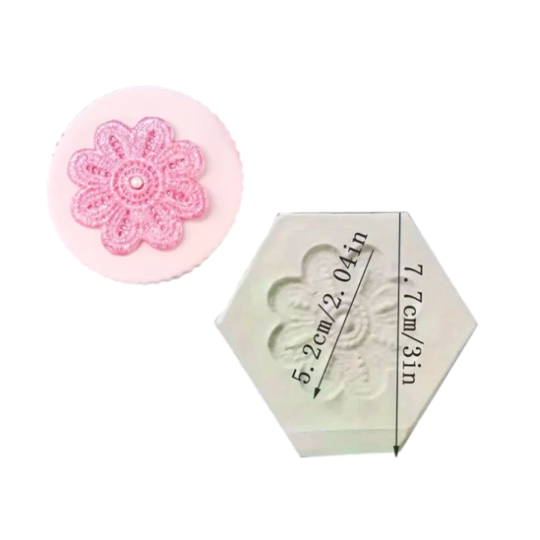 Molde silicón flor hexagonal #11429