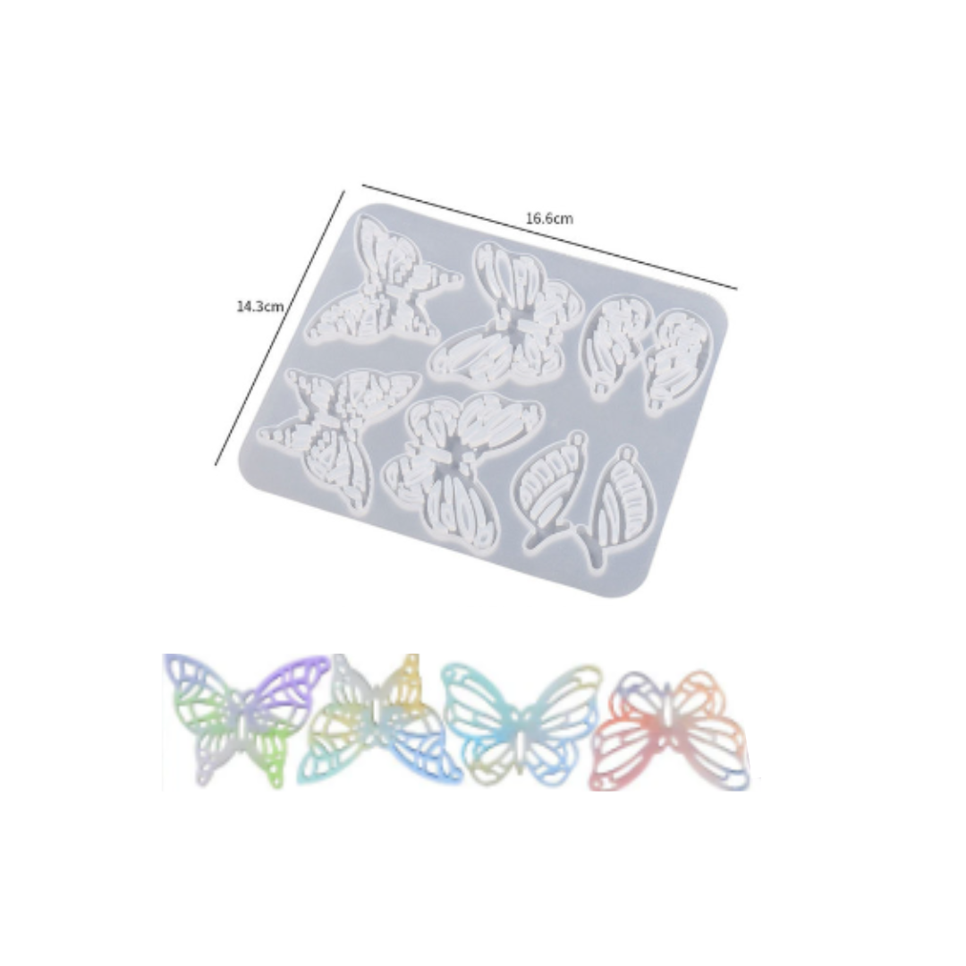 Molde silicón resina Mariposa Diseño x6