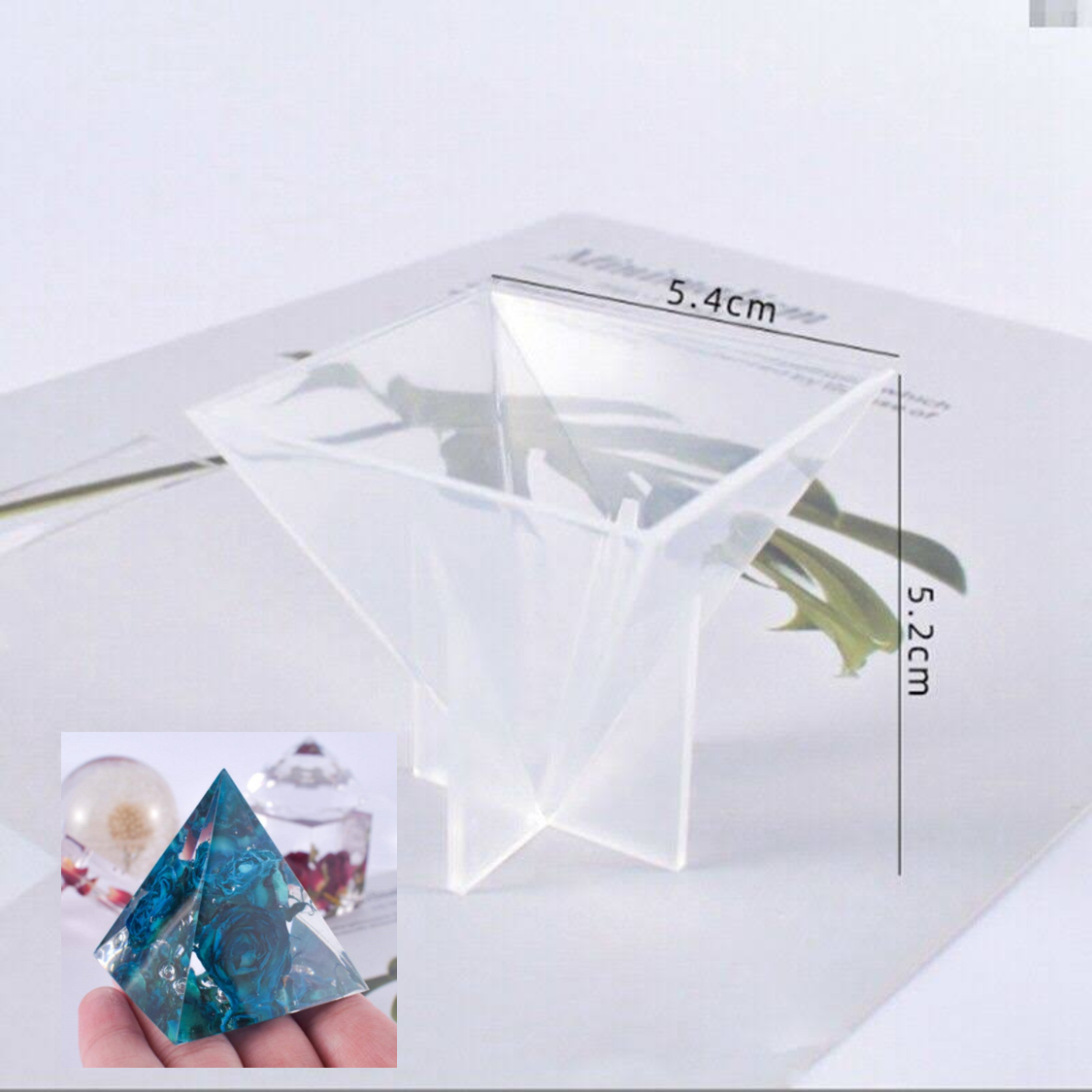 Molde silicón resina Pirámide transparente