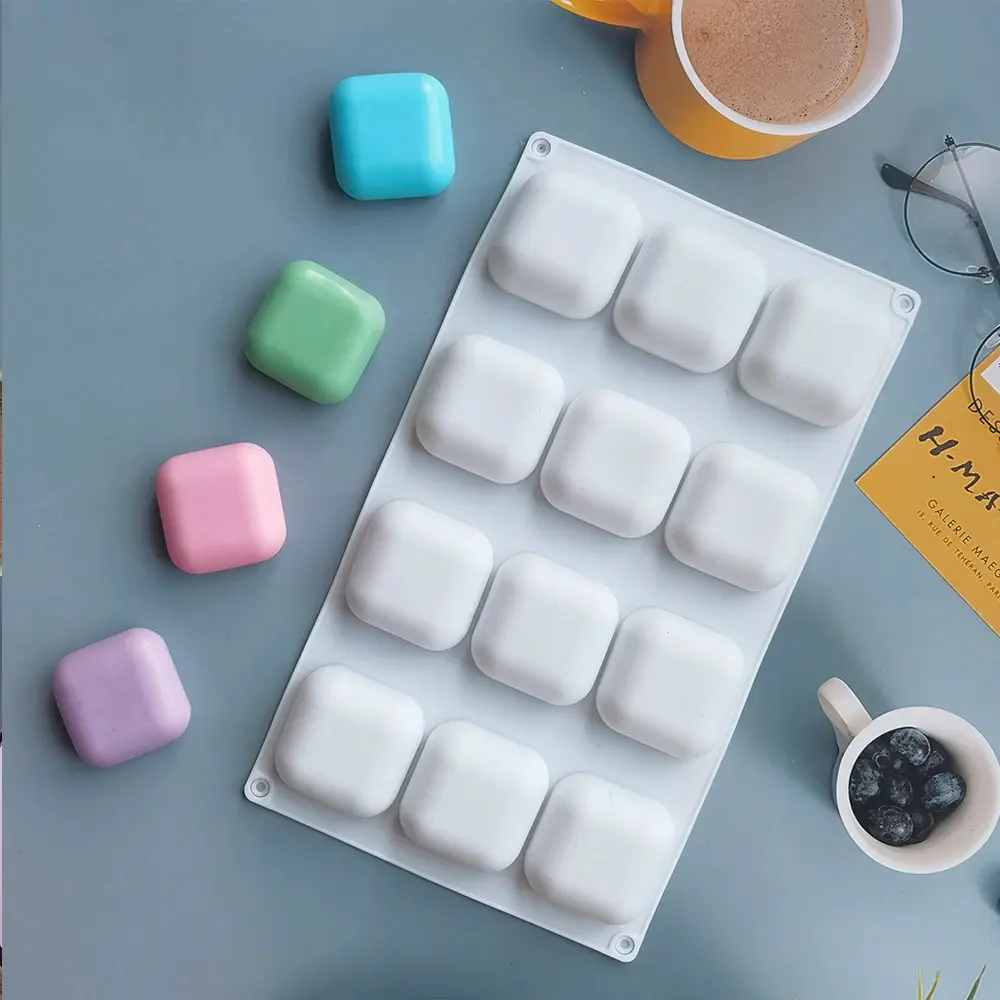 Molde silicón Jabón cuadrado x12