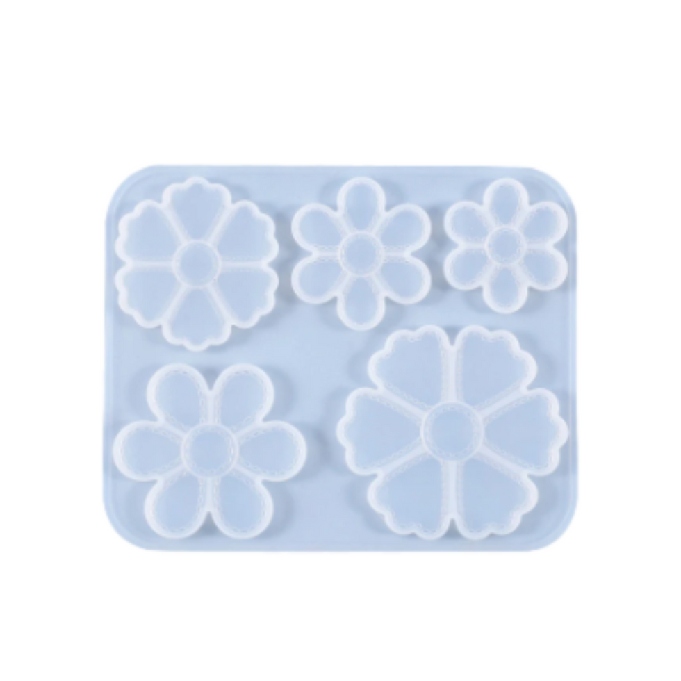 Miniatura: Molde silicón resina Flores x5