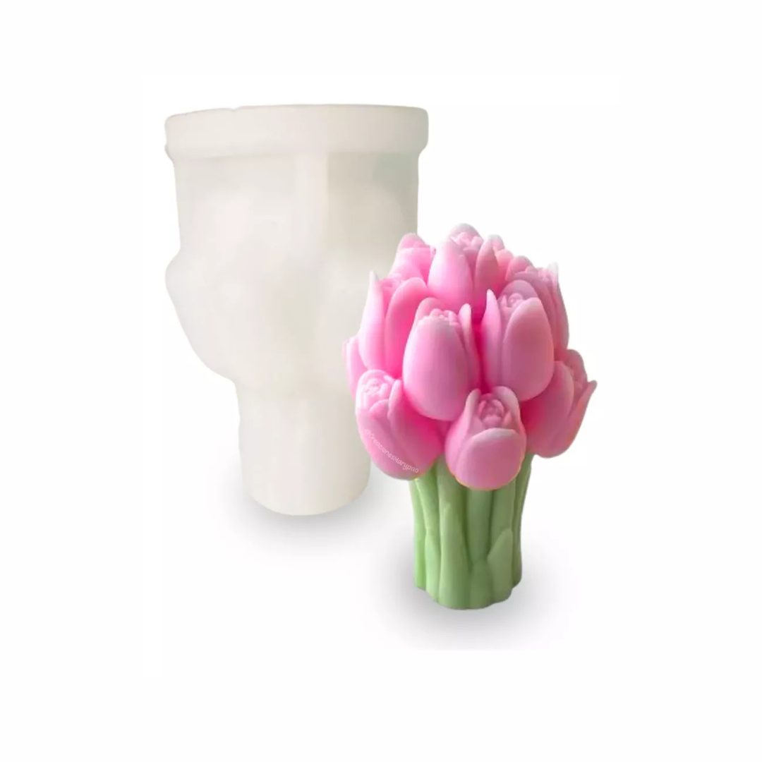 Molde silicón vela ramo de tulipanes