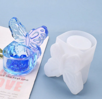 Miniatura: Molde silicon resina porta lápiz mariposa