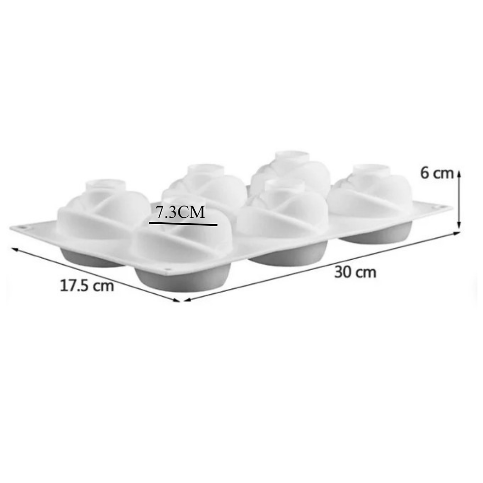 Miniatura: Molde silicon rosa postre x6 #16388