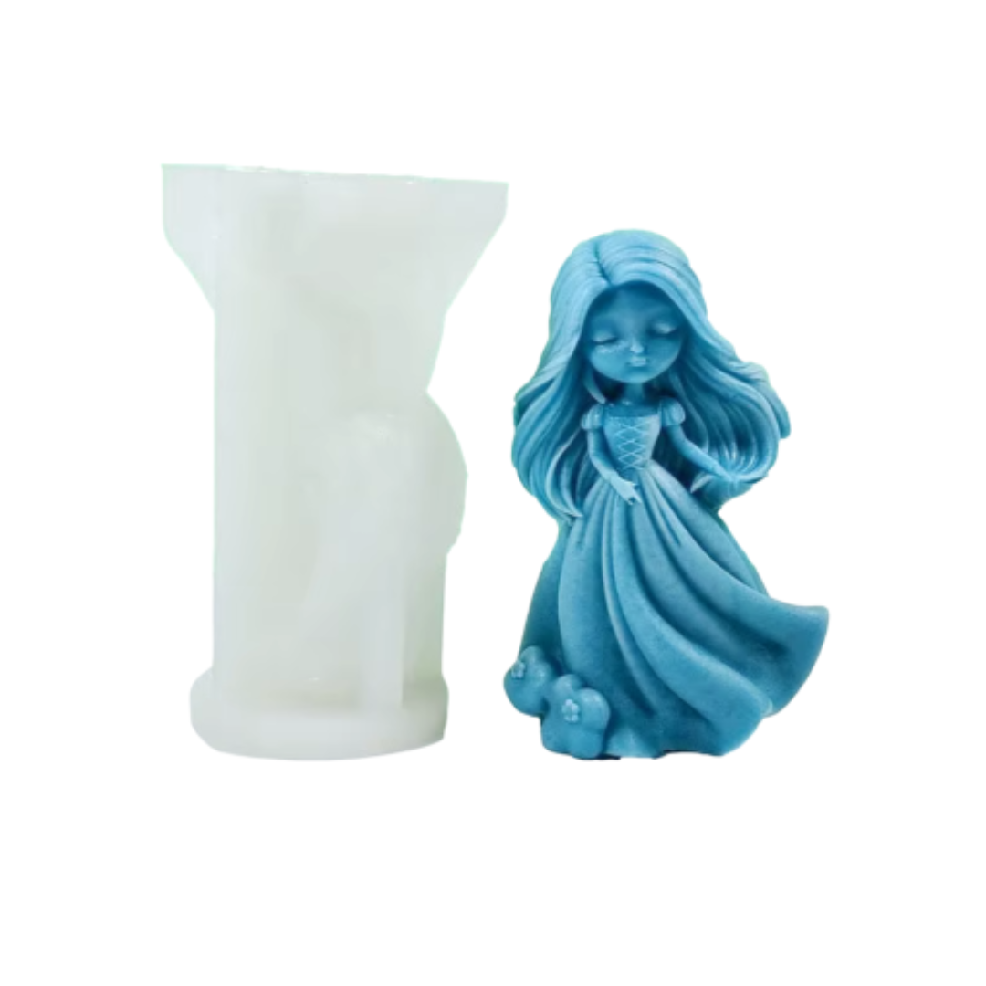 Molde silicón vela princesa flor