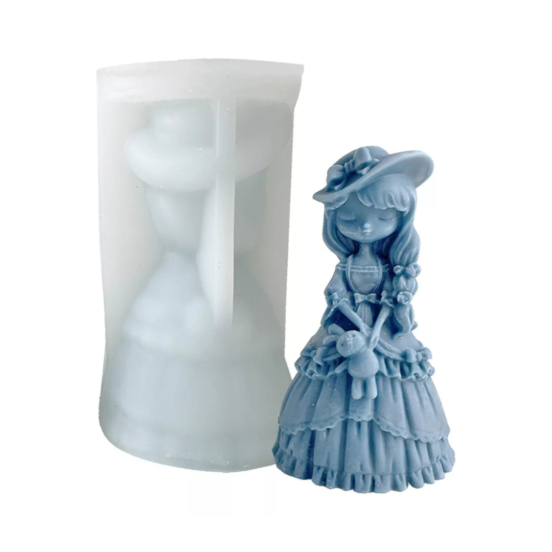 Molde silicón vela princesa conejito