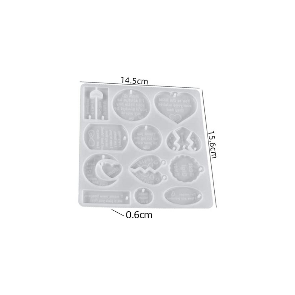 Miniatura: Molde silicón resina Placa frase x12