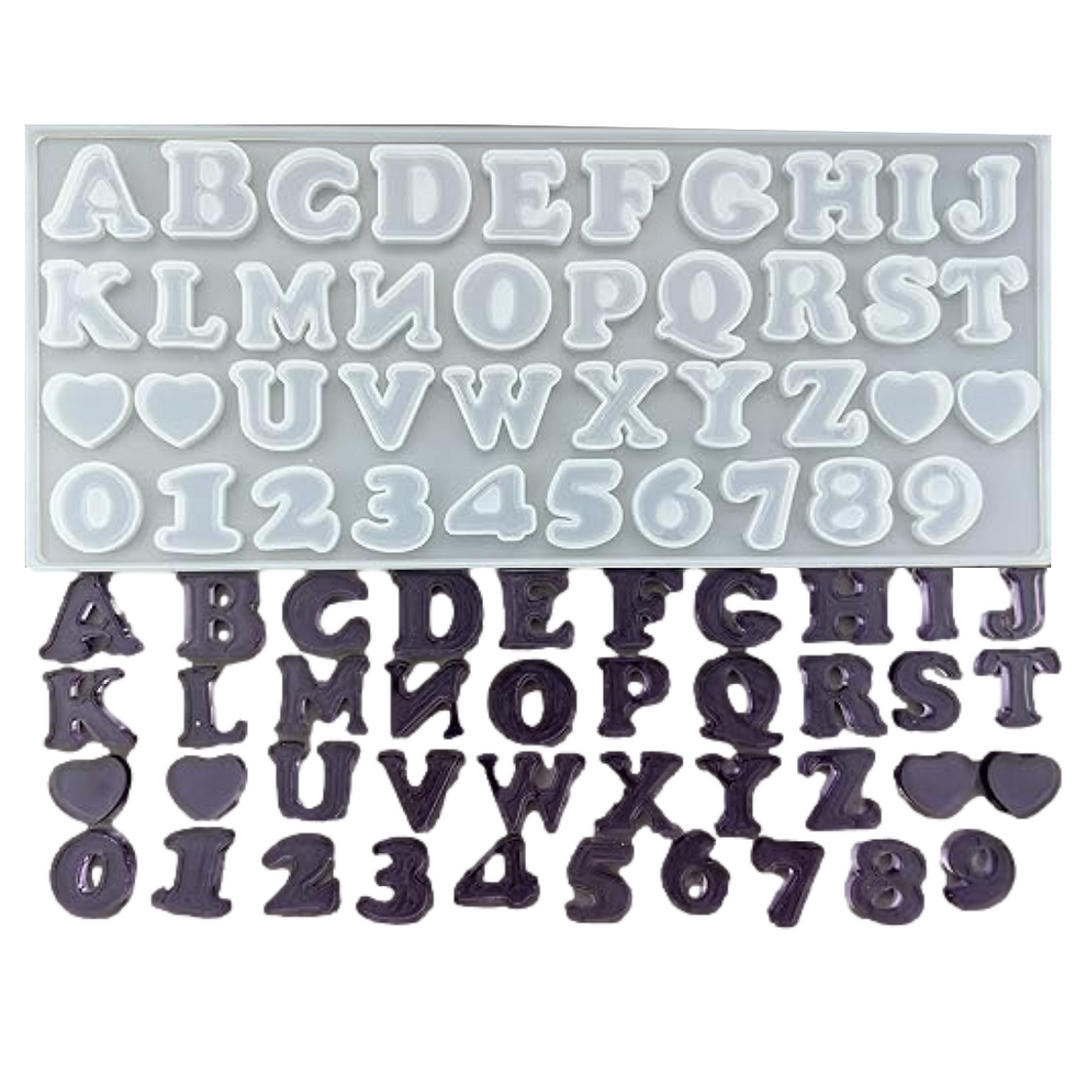 Molde silicon alfabético rectangular