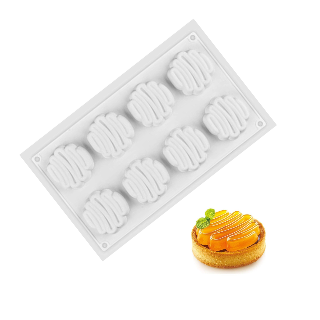 Molde silicón circular miel x8