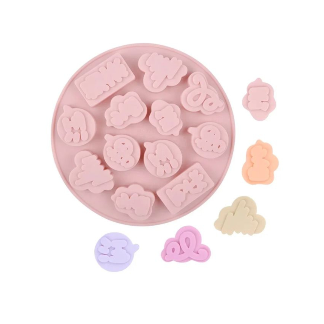 Molde silicon formas emoticón x12