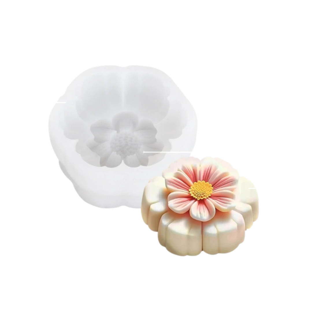 Molde silicon vela flor 3d 002