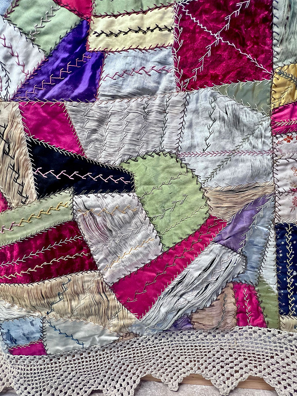 Thumbnail: Crochet Edged Crazy Quilt (VCQ23)