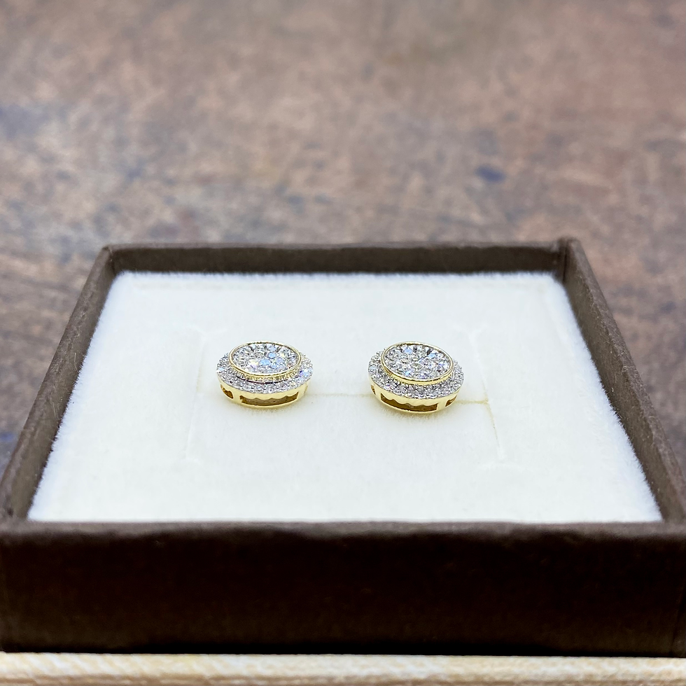Miniatura: Złote kolczyki z brylantami dżety sztyfty 0,31 ct