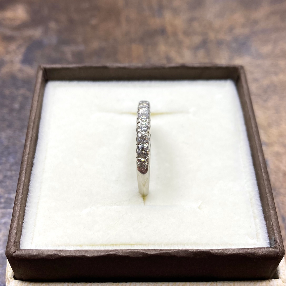 Miniatura: Platynowy pierścionek obrączka z diamentami 0,45ct