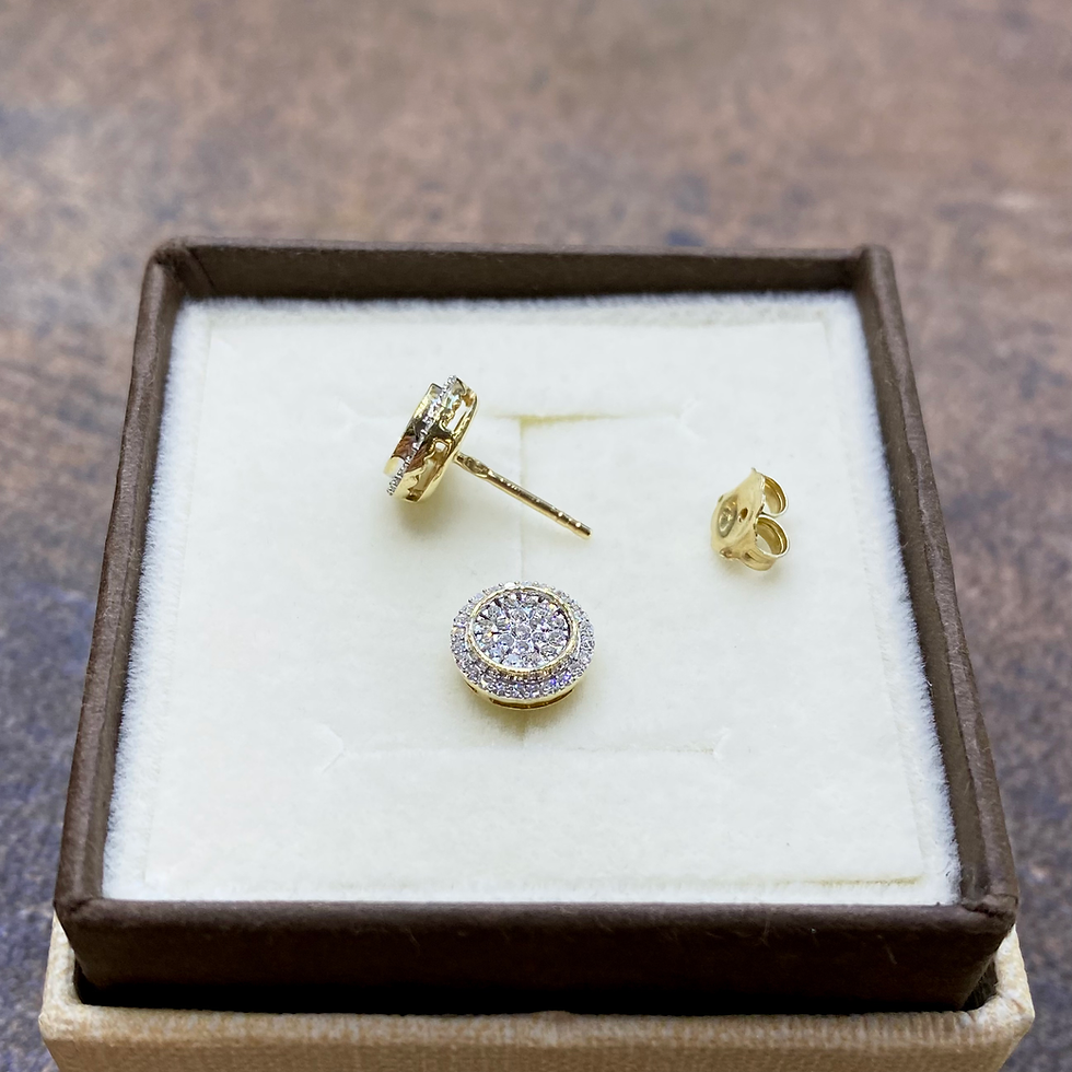 Miniatura: Złote kolczyki z brylantami dżety sztyfty 0,31 ct