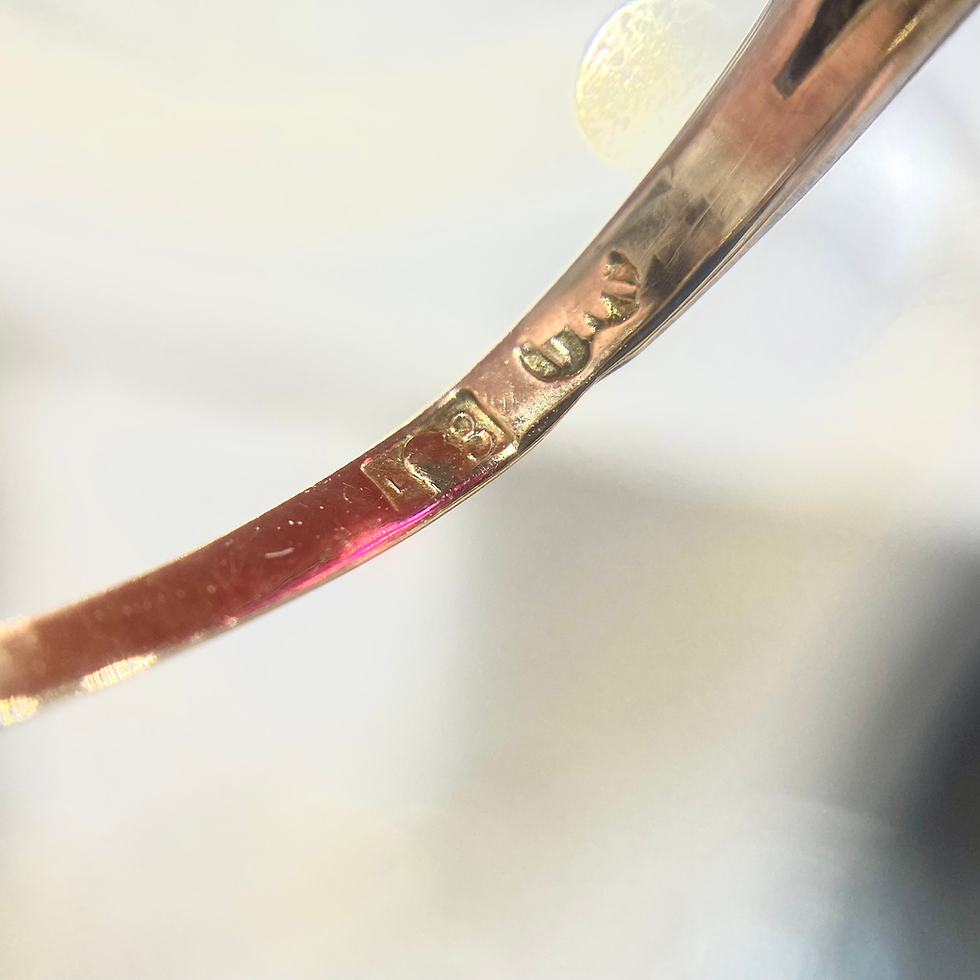 Miniatura: Złoty pierścionek polskie art deco rubin syntetyczny antyk XX wiek