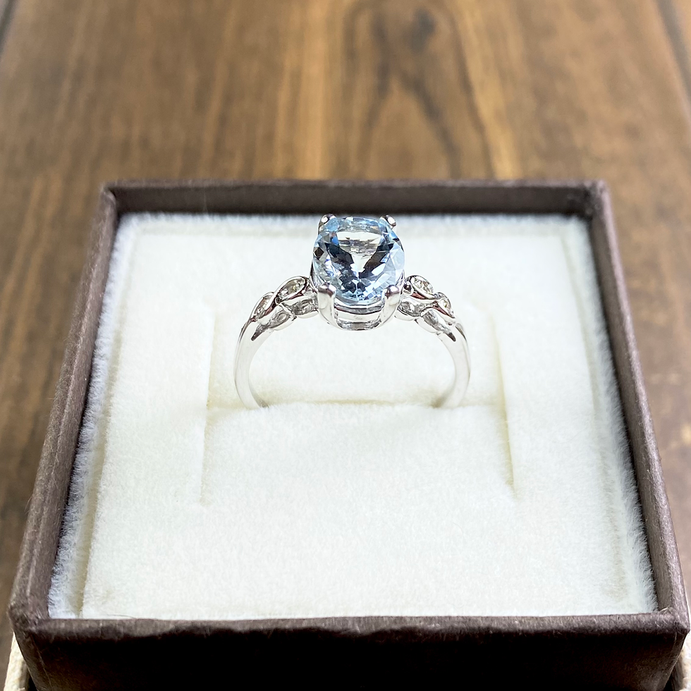 Miniatura: Złoty pierścionek akwamaryn 2,33ct diamenty