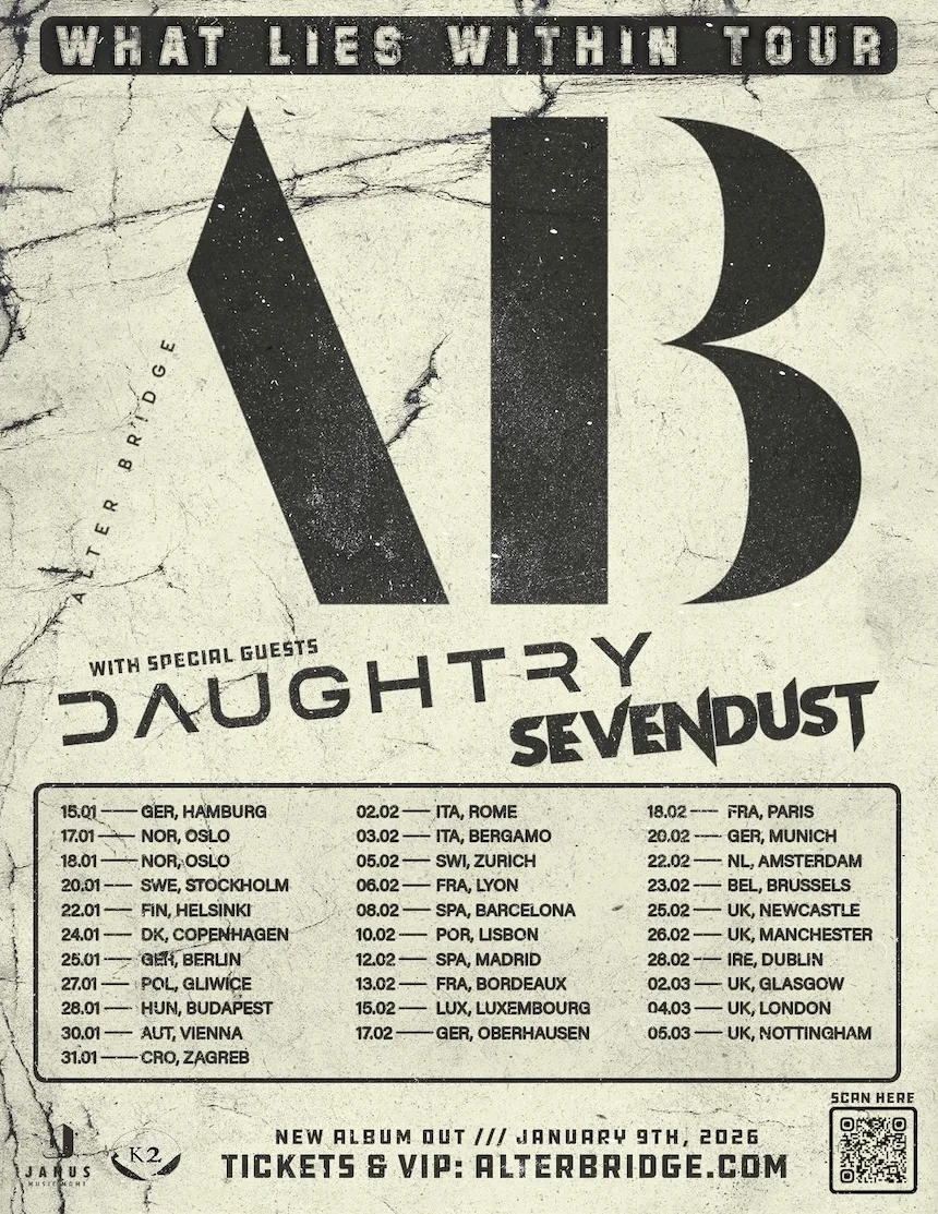 Alter Bridge kommen mit neuem Album und "What Lies Within Tour" 2026 nach Deutschland!