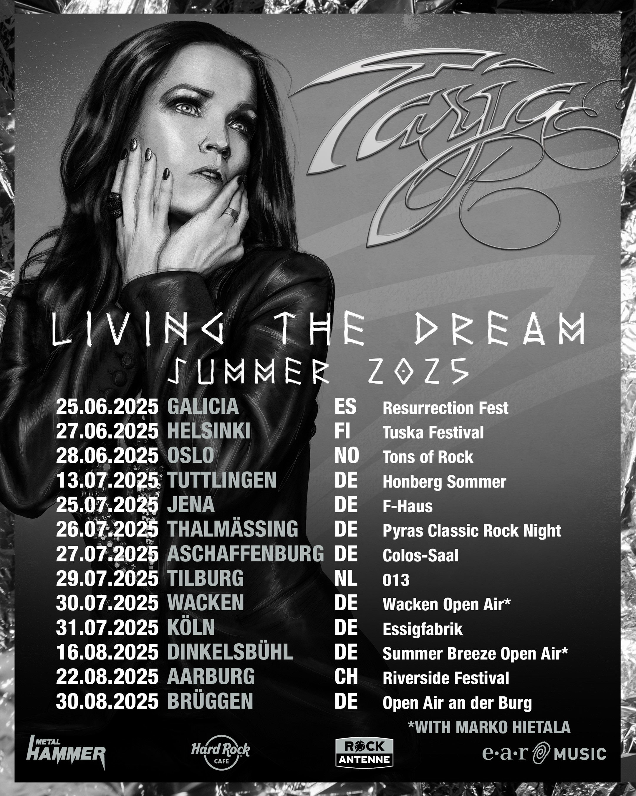 TARJA – „LIVING THE DREAM – THE HITS TOUR SUMMER 2025“!