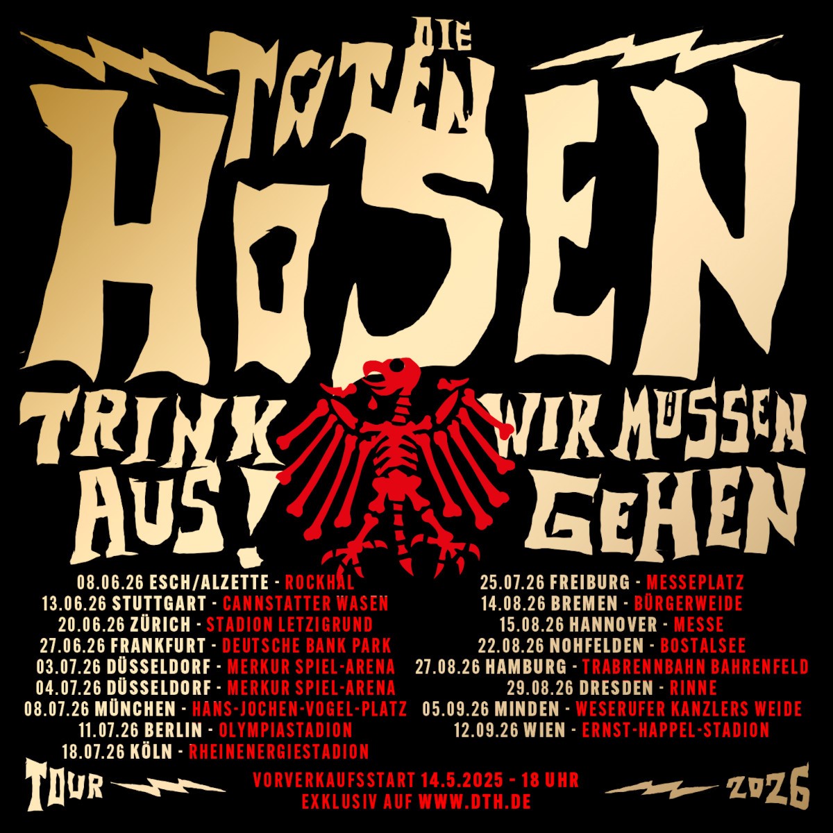 Die Toten Hosen kündigen „Trink aus! Wir müssen gehen – Tour 2026“ an!