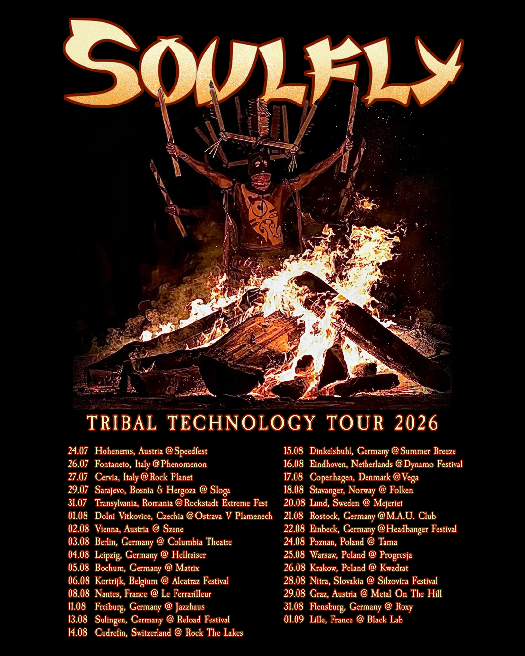 Soulfly kommen im Sommer 2026 zurück nach Europa