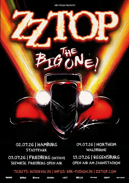 ZZ Top kündigen vier Open-Air-Konzerte in Deutschland für Juli 2026 an