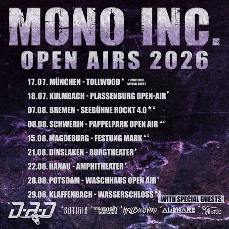 MONO INC. – Die Giganten des Dark Rock zünden den Sommer 2026 an