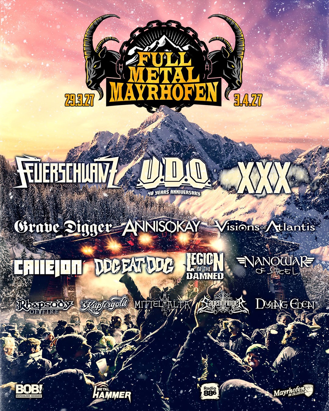 Full Metal Mayrhofen 2027 bestätigt sechs weitere Bands