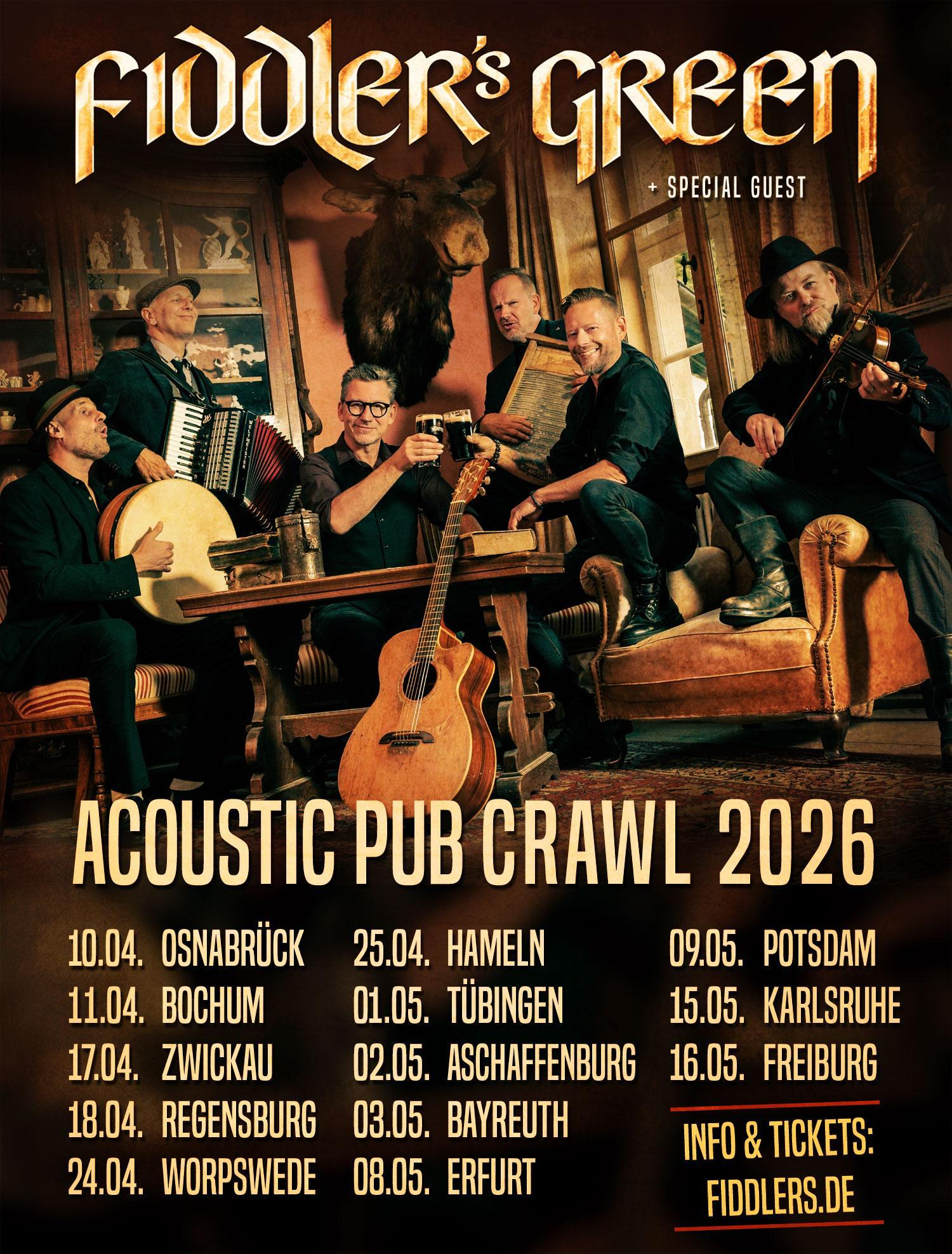 FIDDLER’S GREEN feiern 35 Jahre Irish Speedfolk mit dem Acoustic Pub Crawl 2026