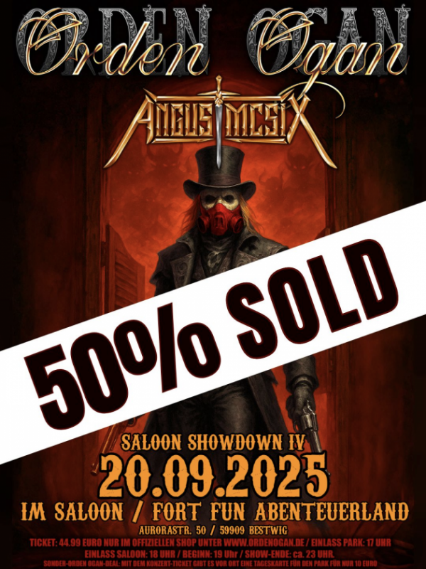 Metal-Extravaganza im Wildwest-Ambiente: „Saloon Showdown IV“ mit ORDEN OGAN & ANGUS McSIX im Fort Fun Abenteuerland!