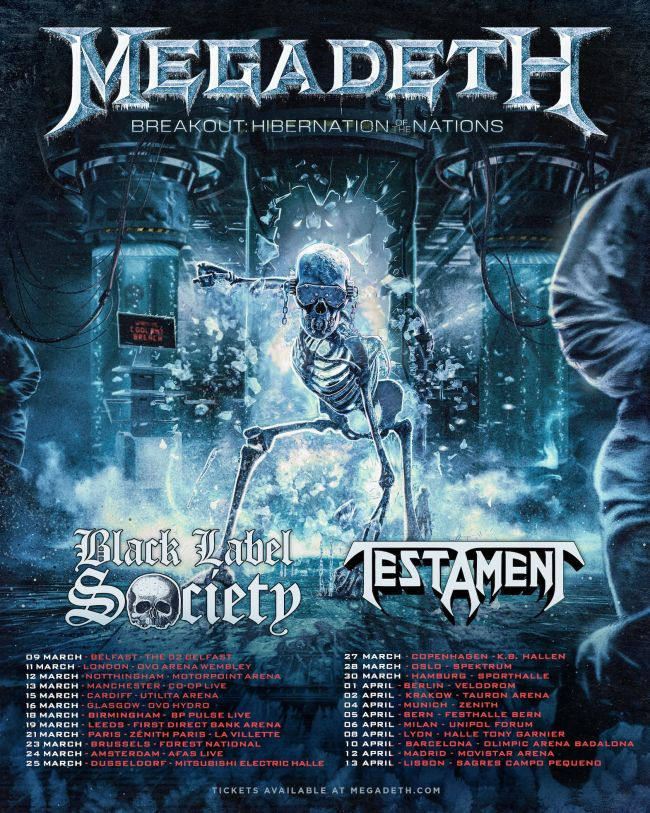 Tourplakat Breakout: Hibernation Nations 2027 - Megadeth