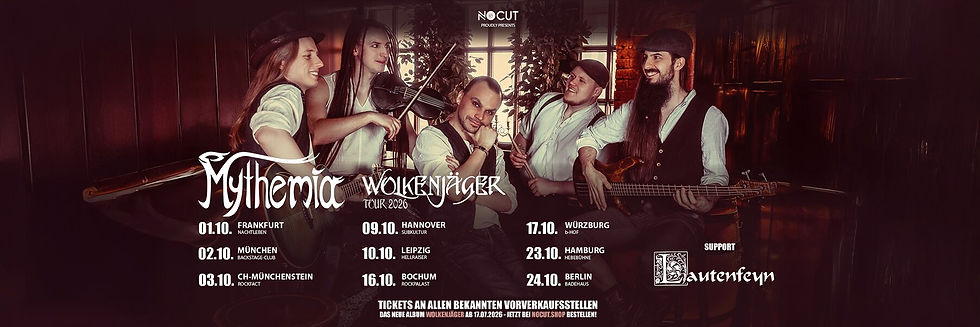 Tourplakat Wolkenjäger 2026 - Mythemia