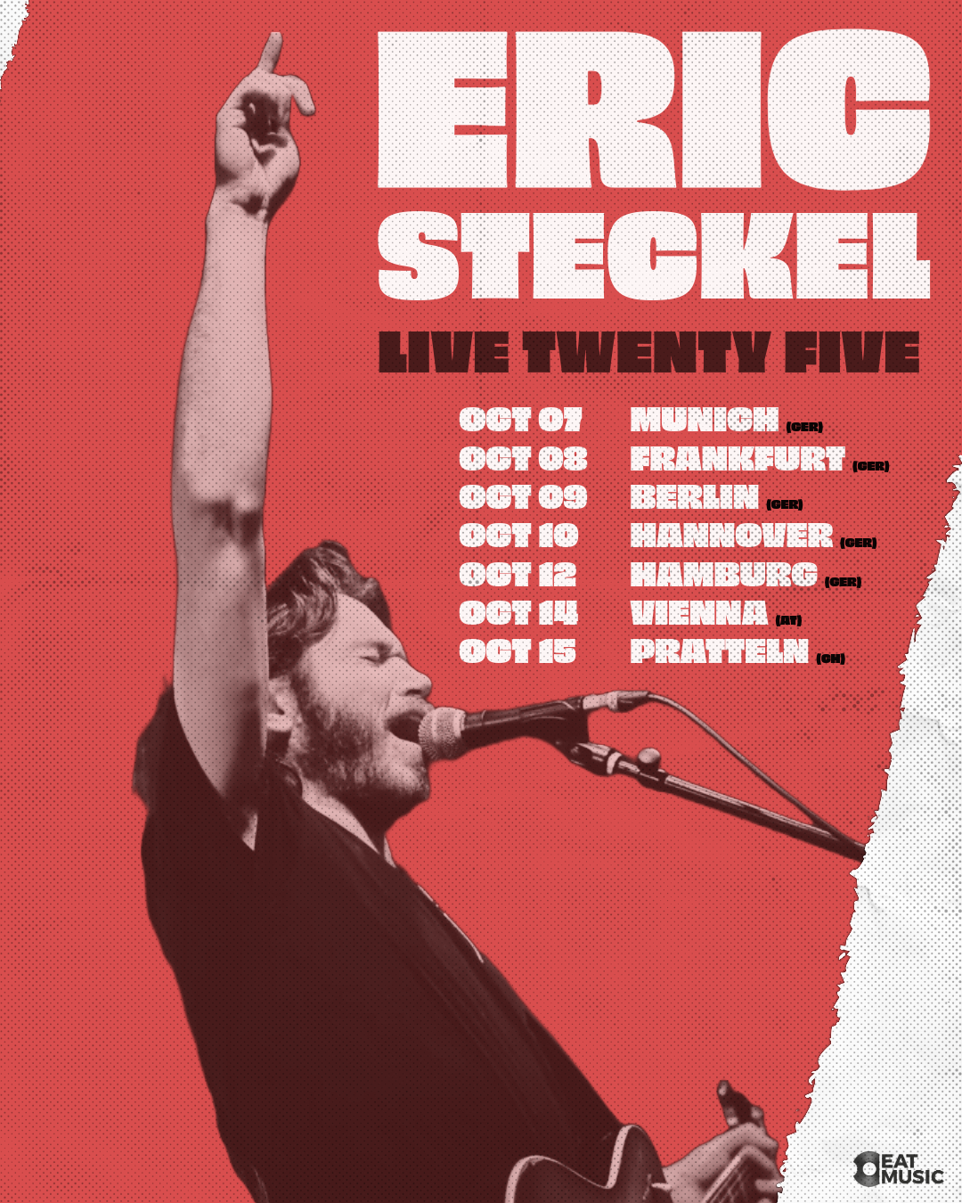 ERIC STECKEL – "LIVE TWENTY FIVE" – Rockige Zugabe in Deutschland, Österreich und der Schweiz im Oktober!