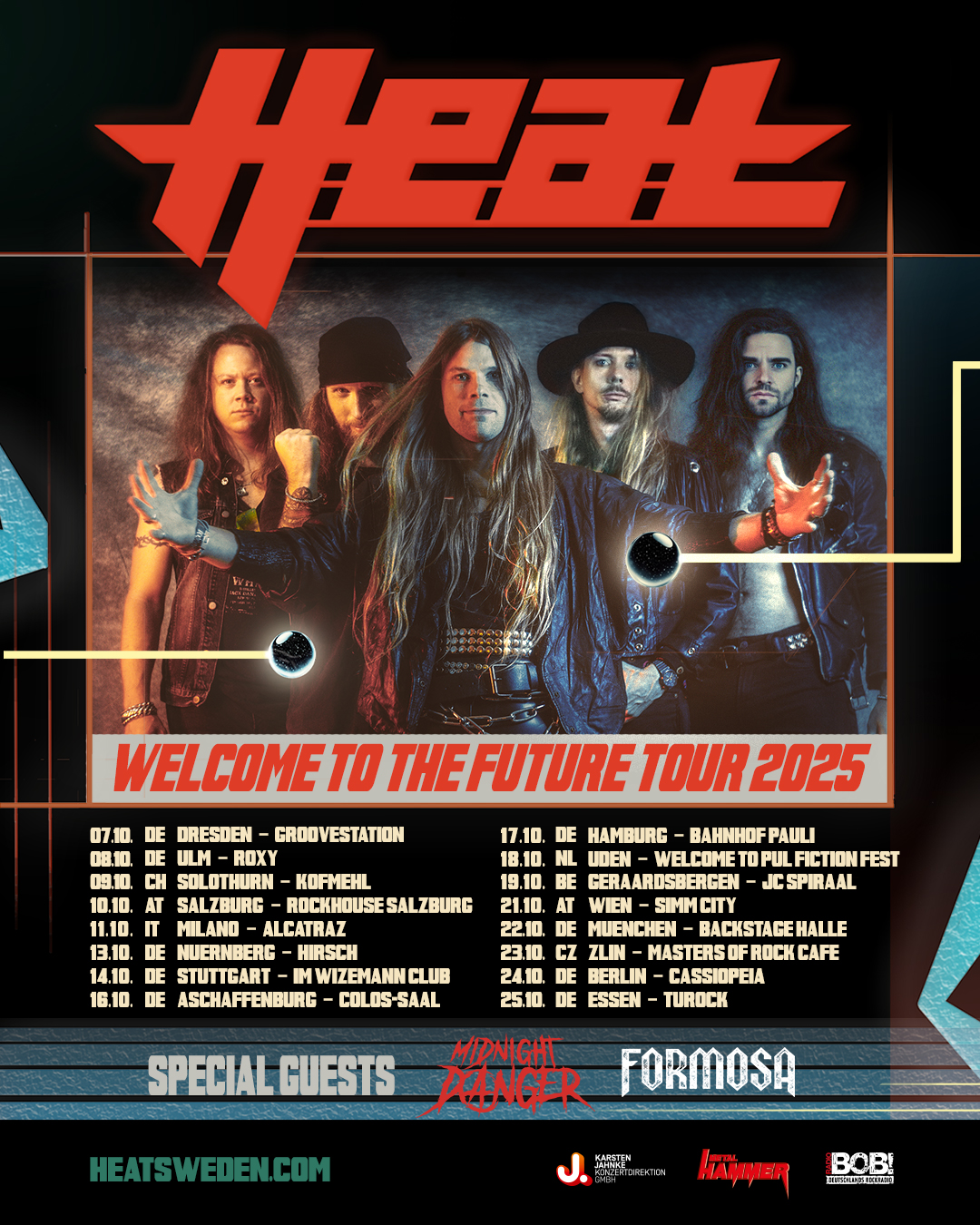 H.E.A.T - Konzertbericht „Welcome to the Future“-Tour aus der Groovestation Dresden vom 07. Oktober 2025