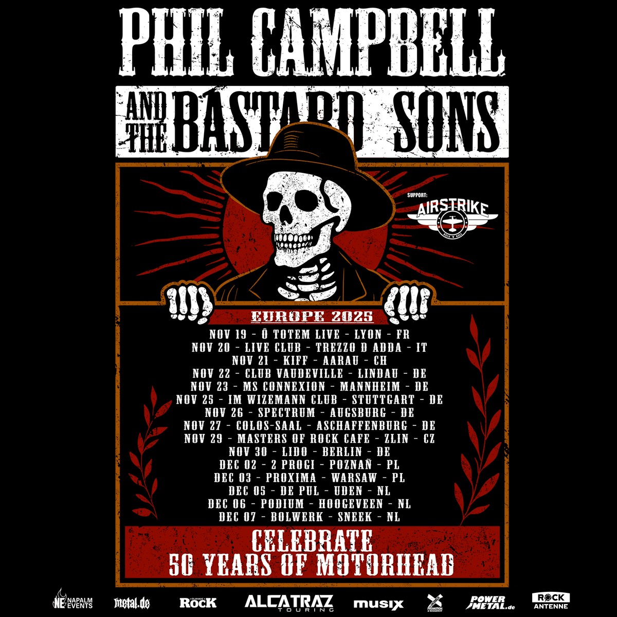 Phil Campbell and the Bastard Sons feiern „50 Years of Motörhead“ mit großer Europa-Tour!