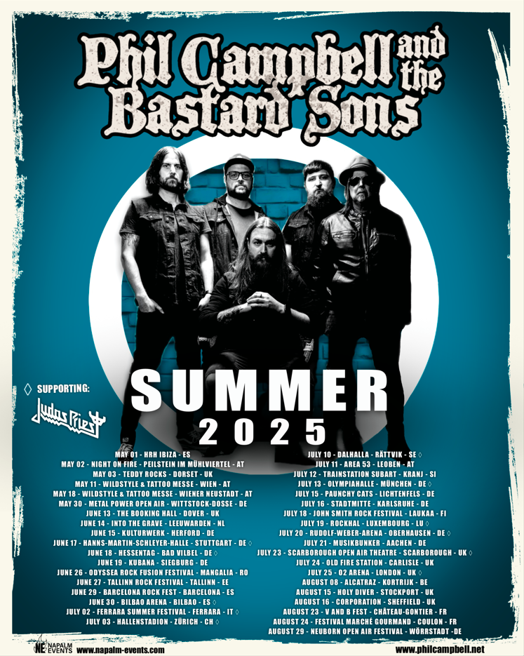 Phil Campbell and The Bastard Sons kündigen Sommer-Tour 2025 + exklusive Motörhead Tribute Shows an!