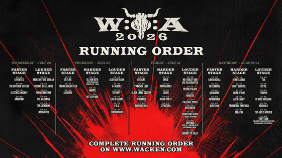 Running Order - Wacken 2026