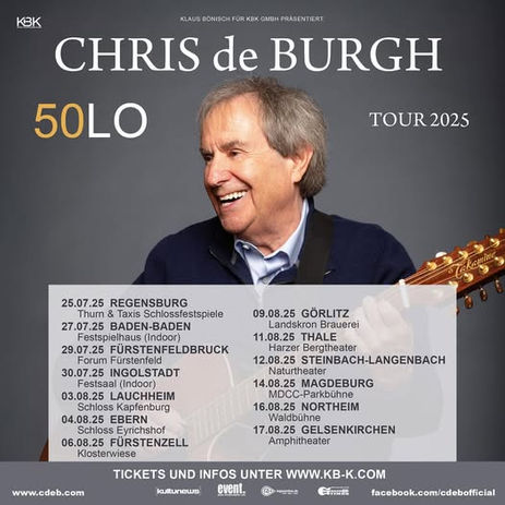 Konzertbericht: Chris de Burgh - 50LO - Konzert vom 09.08.2025 aus Görlitz, Landskron Kulturbrauerei