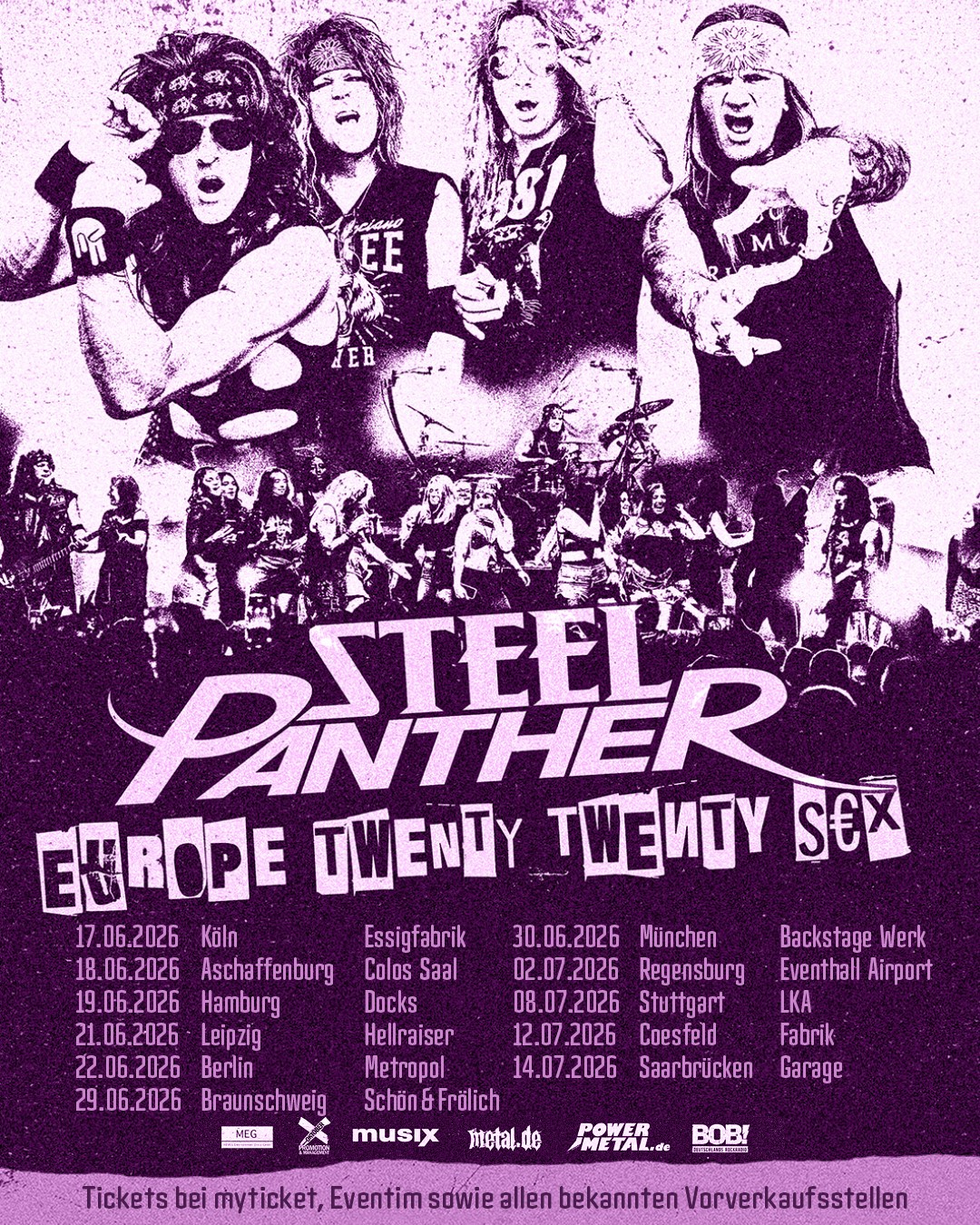 STEEL PANTHER kündigen die „Europe Twenty Twenty S€X Tour 2026“ an