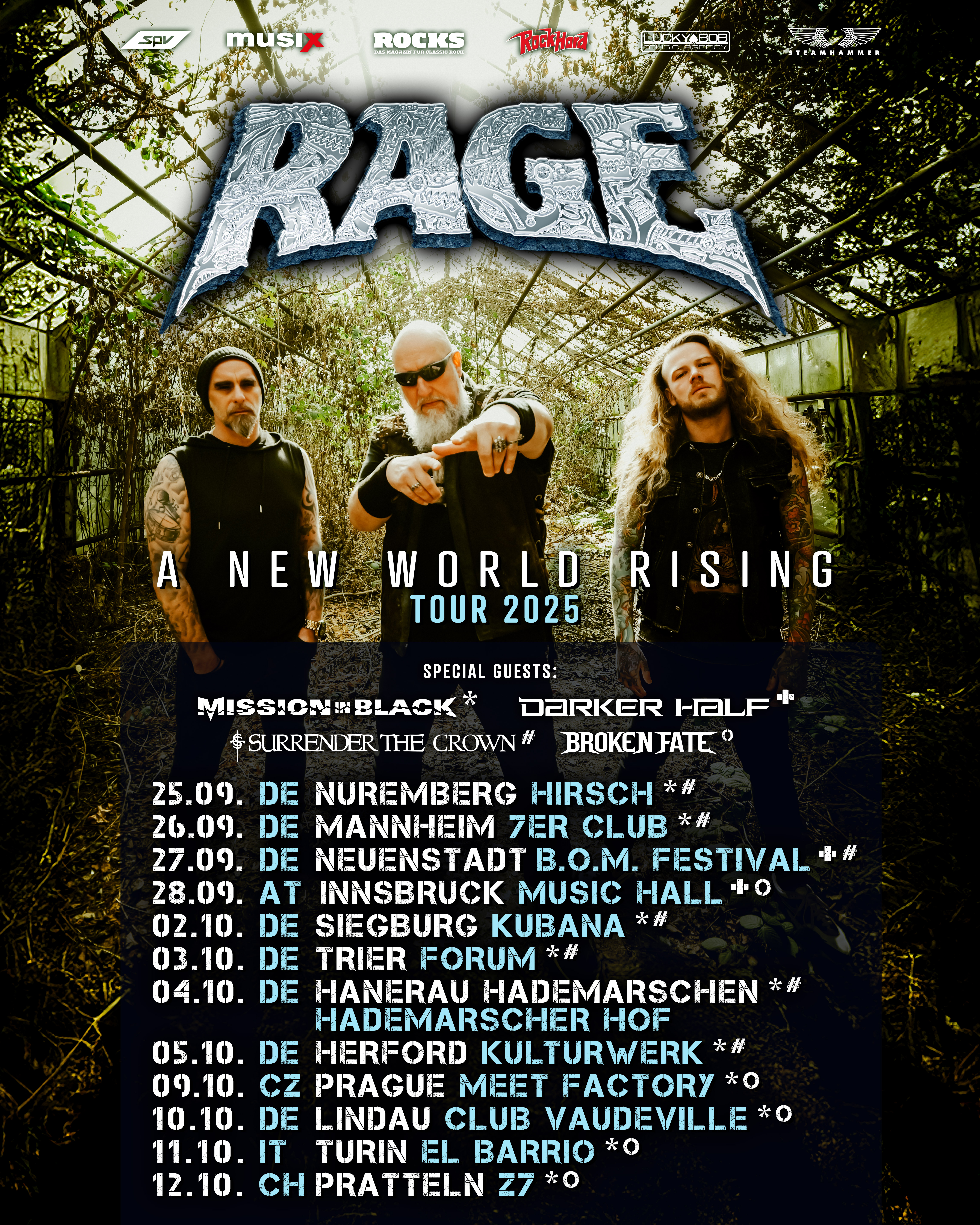 RAGE – „A New World Rising“ – Tour 2025 angekündigt!