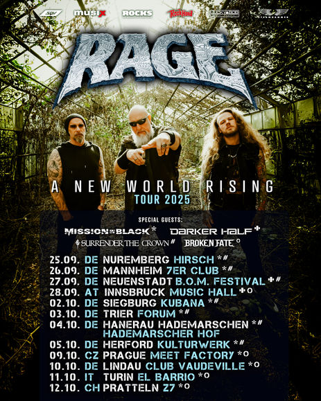 RAGE – „A New World Rising“ – Tour 2025 angekündigt!