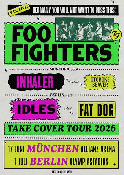 FOO FIGHTERS kommen mit ihrer „TAKE COVER TOUR 2026“ im Sommer nach Europa